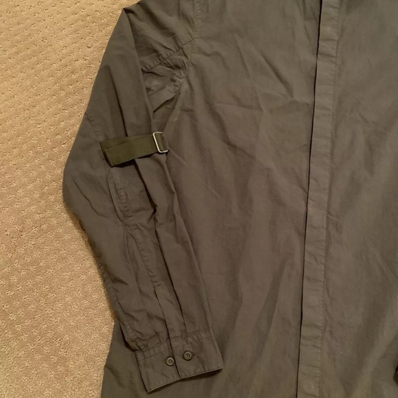 Helmut Lang Bondage Button Up Shirt Strap Seat Belt Olive Green Khaki Medium M - Picture 8 of 16